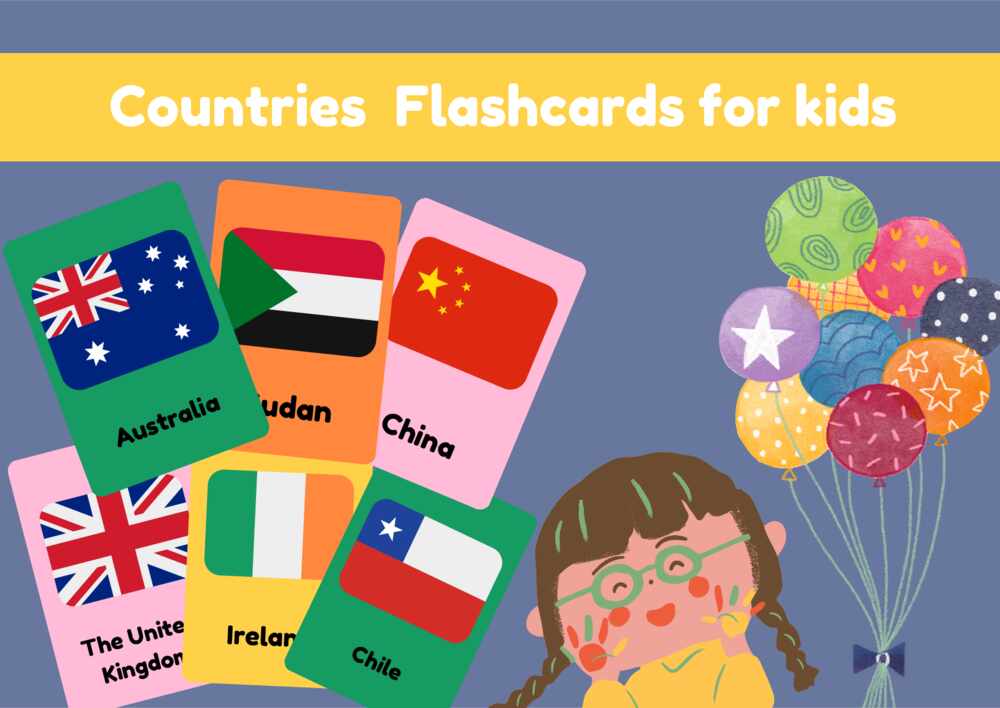 Countries Flashcards for kids